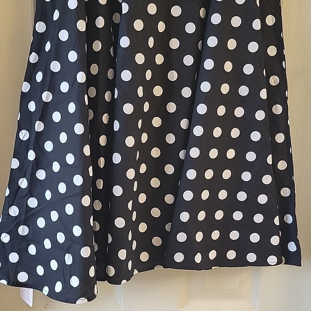 Polka Dot Flare Skirt - Black and White NWT